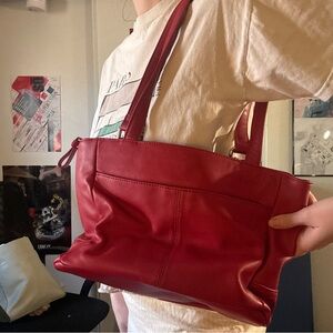 Gianni Bini Red Leather Shoulder Bag